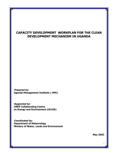 1.0 Introduction and Background - Capacity Development for the CDM