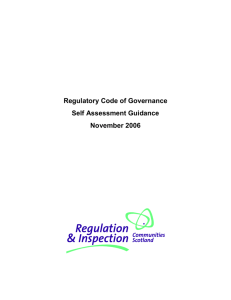 Regulatory Code self assessment guidance