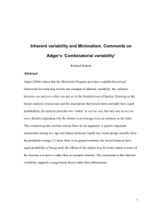 Inherent variability and modularity