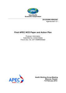 Addressing the Chronic Disease Challenge in the APEC Region: An