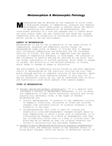 Metamorphism & Metamorphic Petrology