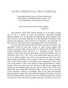 GOD`S SPIRITUAL PROVIDENCE - Oblates of St. Francis de Sales