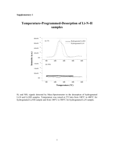 Temperature-Programmed-Desorption of Li-N-H samples