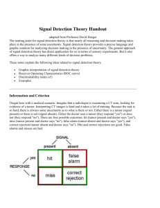 Signal Detection Theory Handout