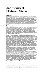 An Overview of Electronic Attacks Thomas M. Chen, Southern