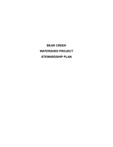 Bear Creek Watershed Management Plan