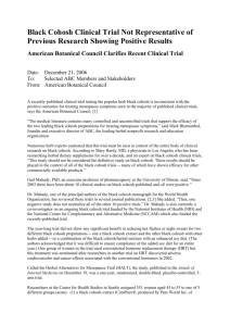 Black Cohosh Clinical Trial Not Representative of