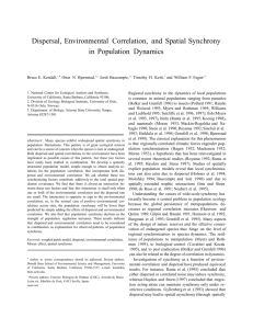 Dispersal, Environmental Correlation, and Spatial Synchrony