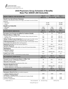 201108-Southern Health Schedule of Benefits