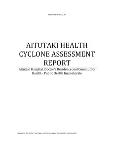 AITUTAKI HEALTH CYCLONE ASSESSMENT REPORT