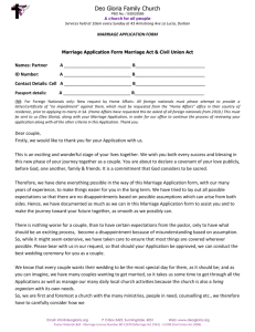 Marriage Application form - Deo Gloria Family Church