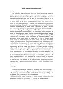 Special relativistic equilibrium statistics - Z