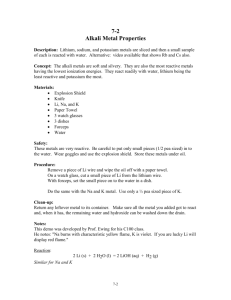 7-2 Alkali Metal Properties
