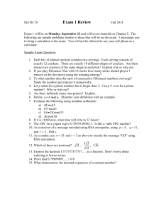 Review Sheet for Exam 1