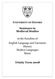 Volunteers for Development - Medieval Studies at Oxford
