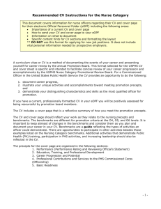 Recommended CV Instructions - the US Public Health Service Nursing