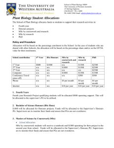 Plant Biology Student Allocations