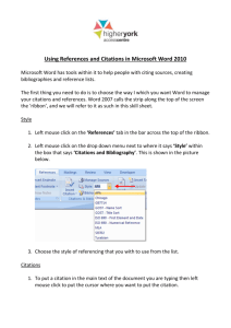 Using References and Citations in Microsoft Word 2007