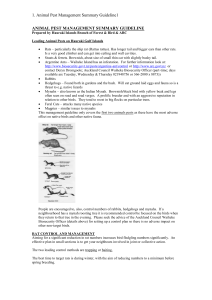 animal pest management summary guideline