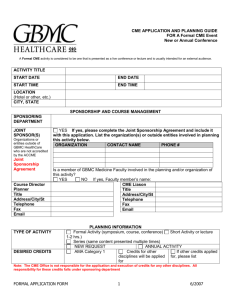 Category 1 CME Application
