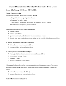 Integrated Course Outline of Record (COR) Template for Honors