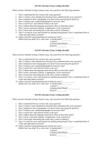 IGCSE Literature Essay writing checklist