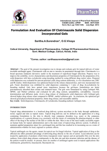 Formulation And Evaluation Of Clotrimazole Solid Dispersion