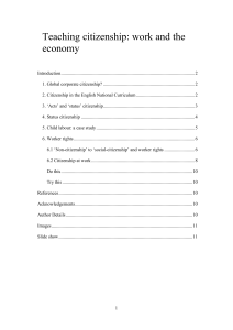 Teaching citizenship: work and the economy