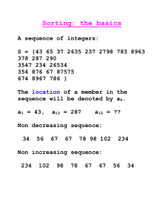 A sequence of integers: