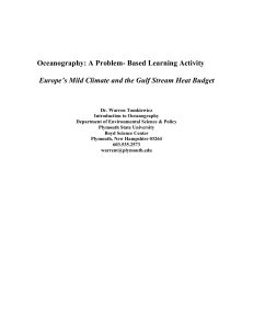 Oceanography: A Problem- Based Learning Activity: After the Tsunami