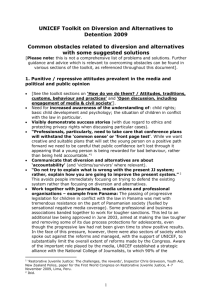Common obstacles related to diversion and alternatives