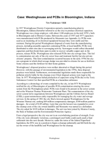 Case: Westinghouse and PCBs in Bloomington, Indiana