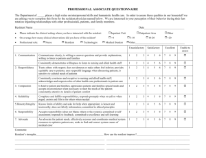 Professional Associate Questionnaire (CREOG)