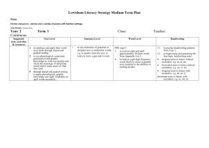 Lewisham Literacy Strategy Medium Term Plan