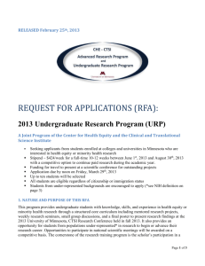 2013 Undergraduate Research Program (URP)