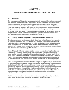 postpartum Obstetric Data collection