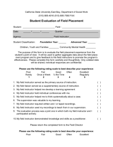 Student Evaluation of Field Placement