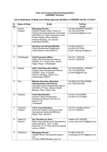 Addresses of SLNAs - Town and Country Planning Organisation