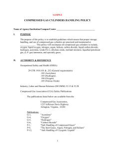 SAMPLE COMPRESSED GAS CYLINDERS HANDLING POLICY