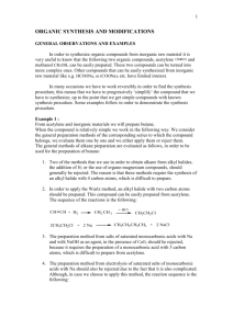 ORGANIC SYNTHESIS AND MODIFICATIONS