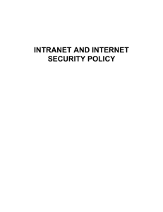 Intranet and Internet Security Policy