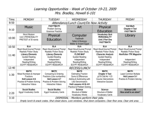 Learning Opportunities - Week of October 19