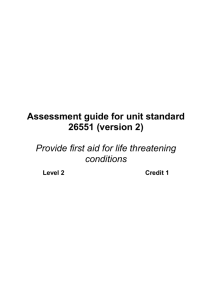 Assessment guide for unit standard 26551 (version 1)
