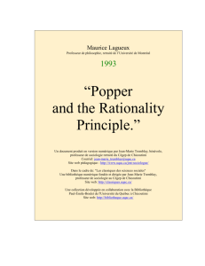 Popper and the Rationality Principle