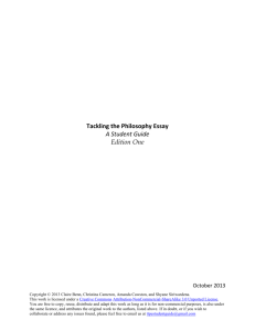 Tackling the Philosophy Essay