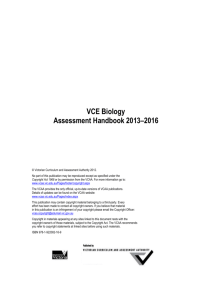 VCE Biology Assessment Handbook 2013-2016