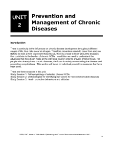 Prevention and Management of Chronic Diseases