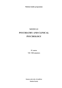 Psychiatry and clinical psychology module