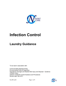Infection Control Laundry Guidance To be read in association with