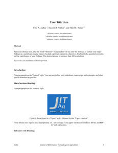 JITAg template - Journal of Information Technology in Agriculture